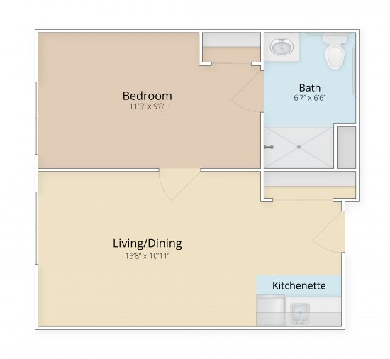 Bayberry one bedroom floor plan