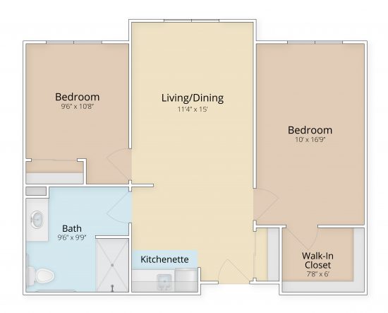 Bayberry two bedroom floor plan