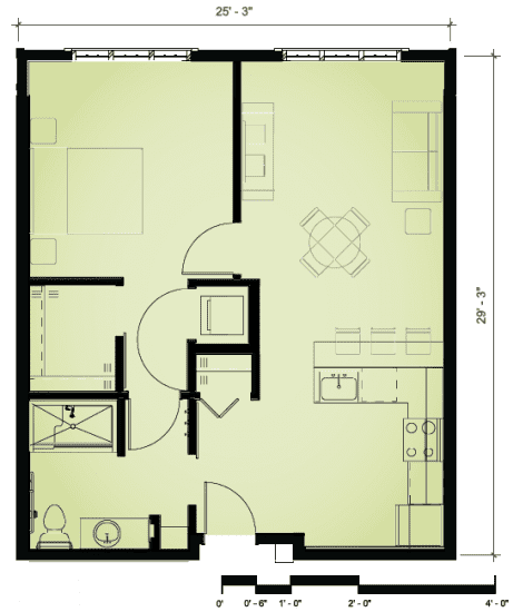 Riverbend/ Skybrooke one bedroom floor plan