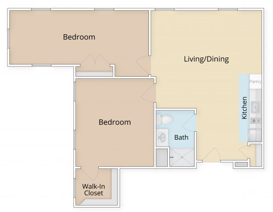 Carriage House two bedroom floor plan