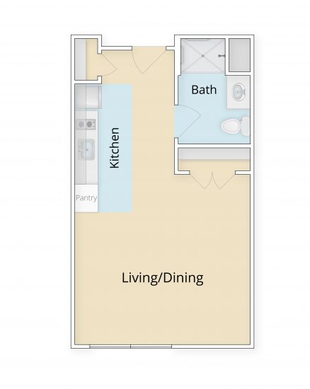 Carriage House studio floor plan
