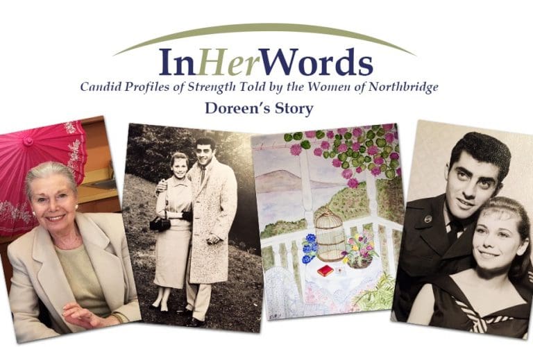 In Her Words header and images of Doreen throughout her life