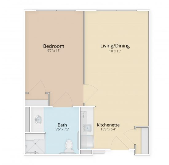 Granite Hills one bedroom floor plan