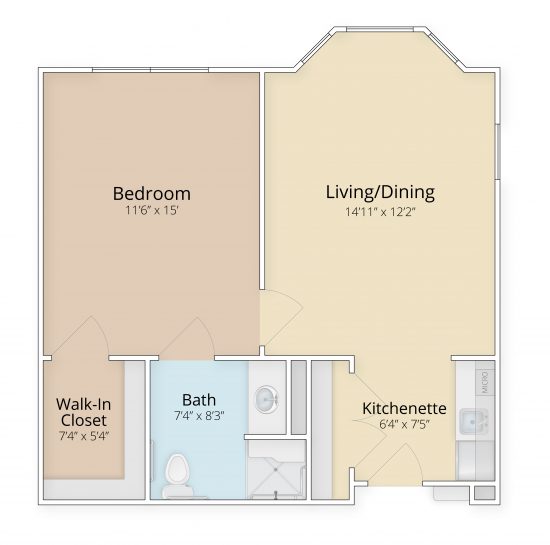 Granite Hills one bedroom floor plan