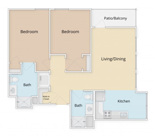 Laurelwood two bedroom floor plan