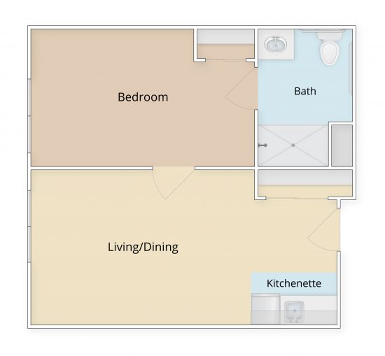 Ledgewood one bedroom floor plan