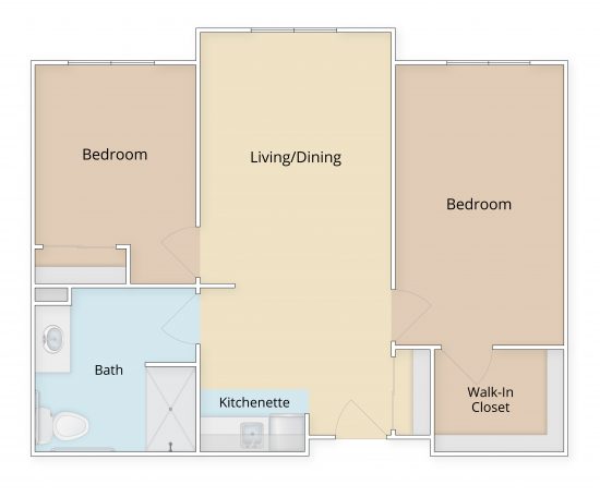 Ledgewood two bedroom floor plan