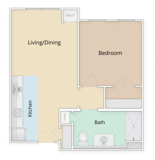 Stroudwater one bedroom floor plan