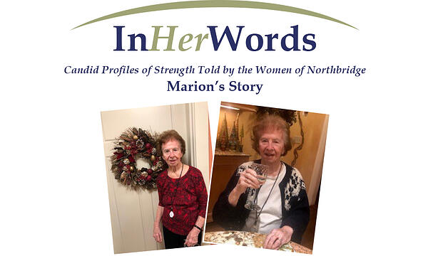 In Her Words header with images of Marion