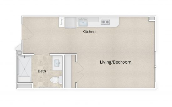 Stone Hill studio floor plan