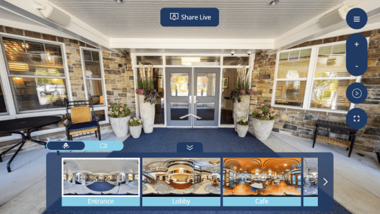 community virtual tour screen